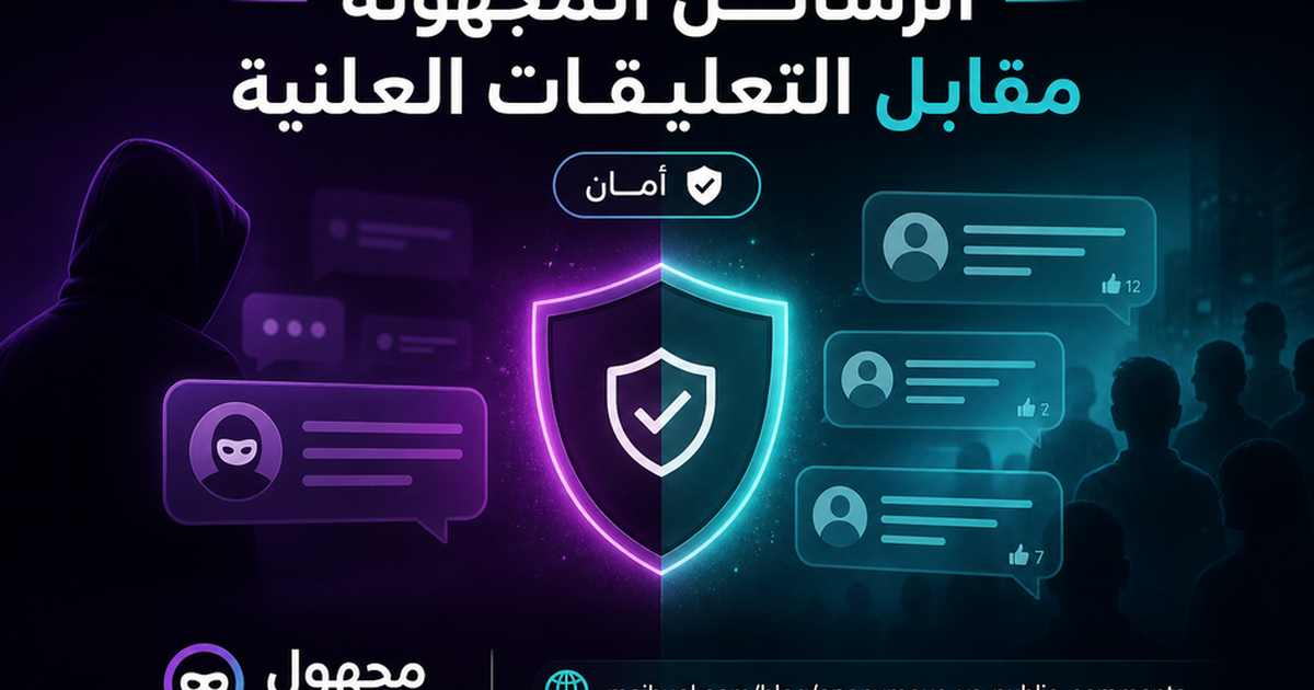 الرسائل المجهولة مقابل التعليقات العلنية — مجهول